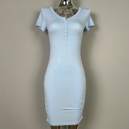 South Korea's Dongdaemun New Product Sexy Short-Sleeved Hip-Hugging Dress Body-Shaping Tight Dress