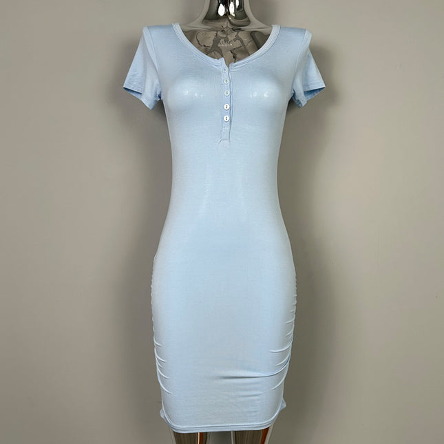 South Korea's Dongdaemun New Product Sexy Short-Sleeved Hip-Hugging Dress Body-Shaping Tight Dress