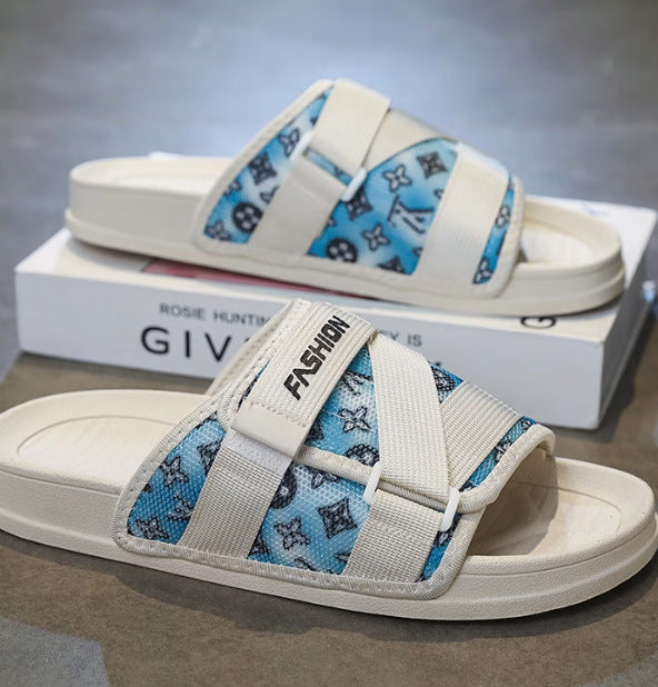 Cross-Border Plus-Size Internet Celebrity Slippers, Summer Trendy Brand Outer Wear, Couple Style, Home Bathing, Beach Slippers
