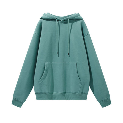 Men's Autumn and Winter 345g Pure Color Hoodie Thickeneded and Velvet Oversize Brushed Men's Hooded Sweatshirt Thickeneded and Warm