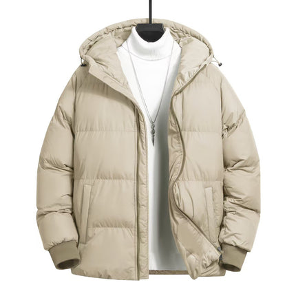 Cross-Border Men's Thickened Cotton Jacket with Hood, Loose Fit, Warm, Versatile, Casual, Cold-Proof Men's Cotton Coat, Trendy Sports Jacket