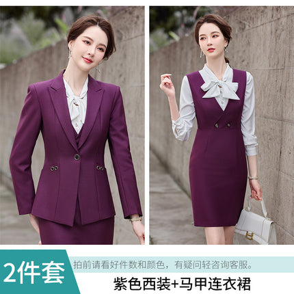 Amazon European and American Cross-Border Popular Commuter Foreign Trade Women's Blazer Professional Pants Dress Two-Piece Suit