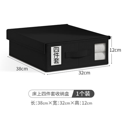 Cross-border Non-woven Bed Sheet Storage Box with Lid Window Foldable Household Wardrobe Clothes Arrangement Storage Box