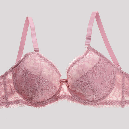 A cross-border new European and American ultra-thin double-breasted steel ring lace underwear adjustable plus size bra bra bra