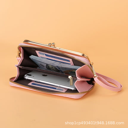 Factory wholesale horizontal women's shoulder small messenger bag Korean style large capacity mini bag multi-purpose wallet card bag