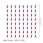 Striped straws 10pcs