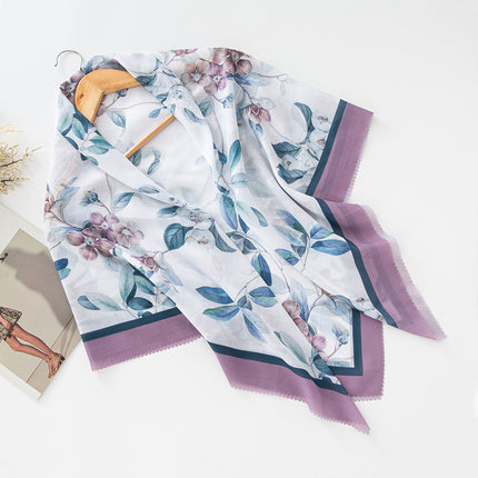 Cross-Border New Product Voile Print 110 Square Scarf Classic Lace Scarf Turban Malaysian Shawl
