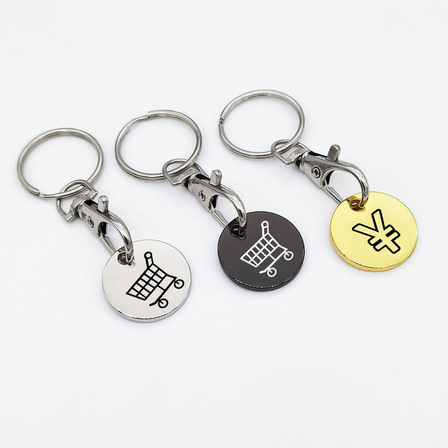 Cross-border European and American supermarkets push shopping cart logo coins metal tokens lobster chain key chain advertising gifts