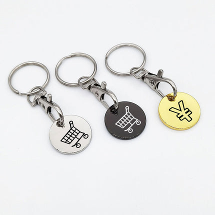 Cross-border European and American supermarkets push shopping cart logo coins metal tokens lobster chain key chain advertising gifts