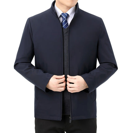 Winter Middle-Aged Men's down Jacket Casual Stand-Up Collar Dad's Trendy Warm Removable Liner White Duck down Jacket for Men
