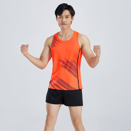 Track and Field Clothing Set Customized Men's and Women's Flat-Leg Sleeveless Vest Track and Field Training Competition Team Uniform Printed Marathon Clothing