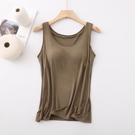 Modal with chest pad Vest Women's condole belt without steel ring BRA-T Cup one-piece slim underwear base shirt wholesale