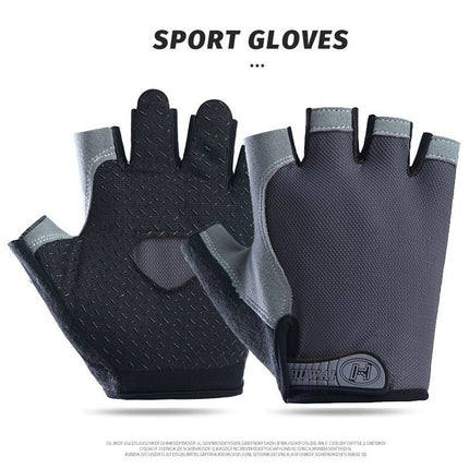 Cycling Gloves Fitness Half-Finger Spring and Summer Men's and Women's Mountain Bike Short-Finger Non-Slip Shock-Absorbing Breathable Quick-Drying