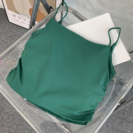 Naked Fashionable Pleated Back Strap Yoga Bra Women's Pilates Running Outdoor Sports Fitness Vest
