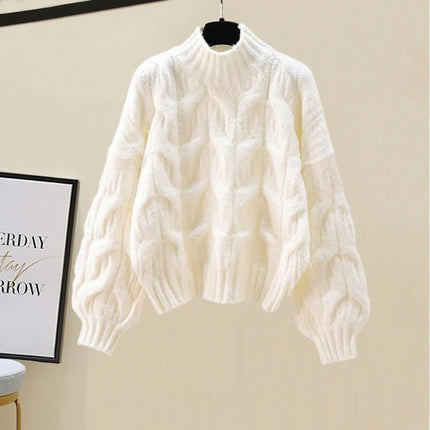 Winter suit Women's 2024 New Wearing Cotton Vest Thickened Sweater All-match Slimming Wide Leg Pants Three-piece Set