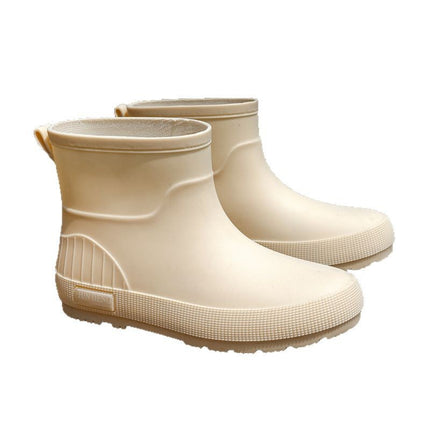 British Trendy Rain Boots, Outdoor Wading Boots, Fashionable Women's Rain Boots, Garden Boots, Flats Non-Slip Rubber Shoes, Foot Water Shoes for Women