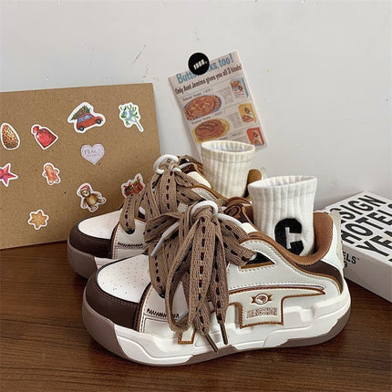 Single Shoes Hong Kong Style Retro Dad Shoes for Women Ins Trbottom 2024 New Turbine Thick Sole Versatile Sports and Leisure Shoes