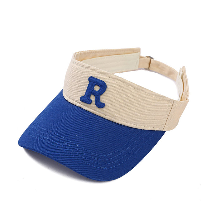 South Korea R Letter Color-matching Empty Top Hat Women's Summer Korean-style Sports Casual Sun-protection Shade Peaked Cap Trendy Brand