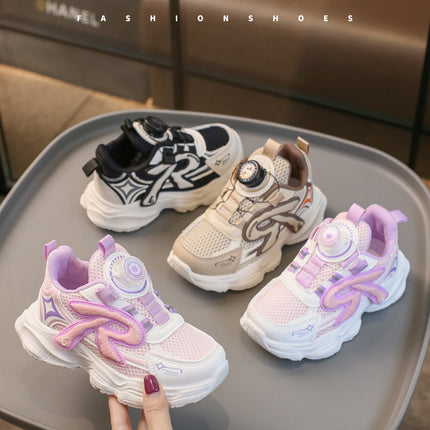 Children's Sports Shoes 2025 Spring & Fall New Popular Fashion Mesh Button Daddy Casual and Comfortable Sports Shoes Trend
