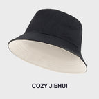Black + light beige [reversible fisherman's hat]
