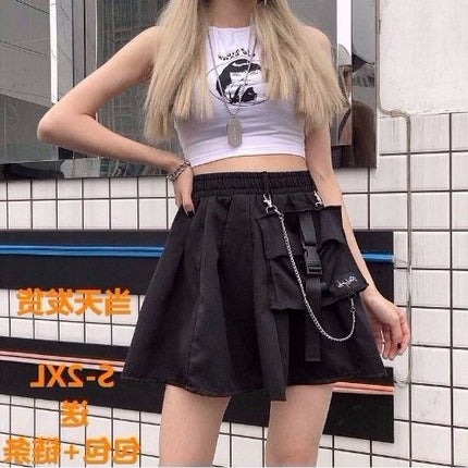 Pleated Skirt Short Skirt High Waist Black Skirt Women's A-Line Skirt 2020 New Skirt Tutu Skirt Student Summer