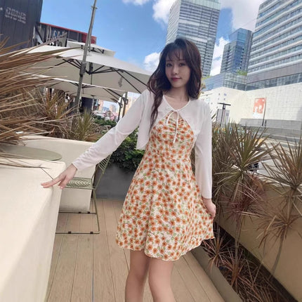 Dopamine 2025 All-match Ins Style suit Sling Sweet Floral dress Slimming Cardigan Summer New Skirt
