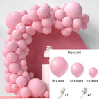 Maca pink solid color 86pcs suit (free dispensing ribbon balloon chain)