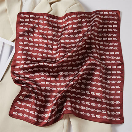 100% Silk Scarf Spring New Black Silkworm Silk 53cm Small Square Scarf Advanced Sense White Scarf
