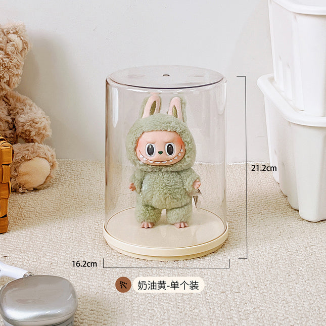 Labubu Bubble Mart Display Box Transparent Rotatable Blind Box Display Stand Storage Labubu Hand-Made Display Cabinet