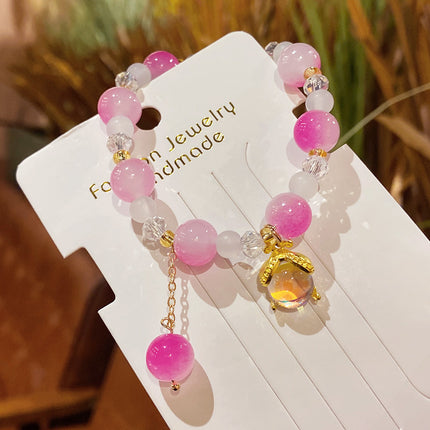 New Ethnic Style Beaded Bracelets Wholesale Gift Box Imitation Crystal Bracelets Butterfly Textured Hand Ornaments Night Market Stalls