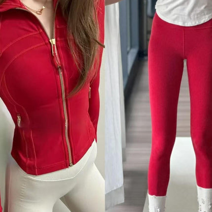 New Gold Label Stand-Up Collar Short Jacket Suit Sports Yoga Wear Slimming Sports Jacket Women's Lulu Swai