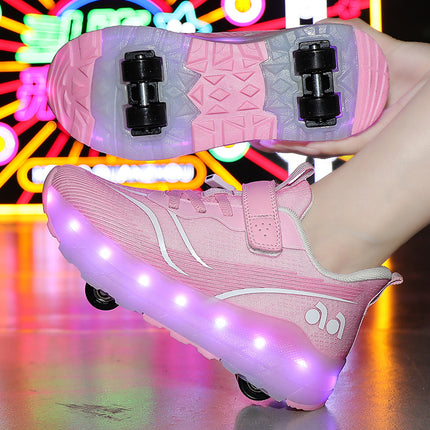 Children's Heelys Shoes 2025 Autumn Chitu Outdoor Casual Sports Shoes for Middle and Large Children and Students Led Four-Wheel Skates