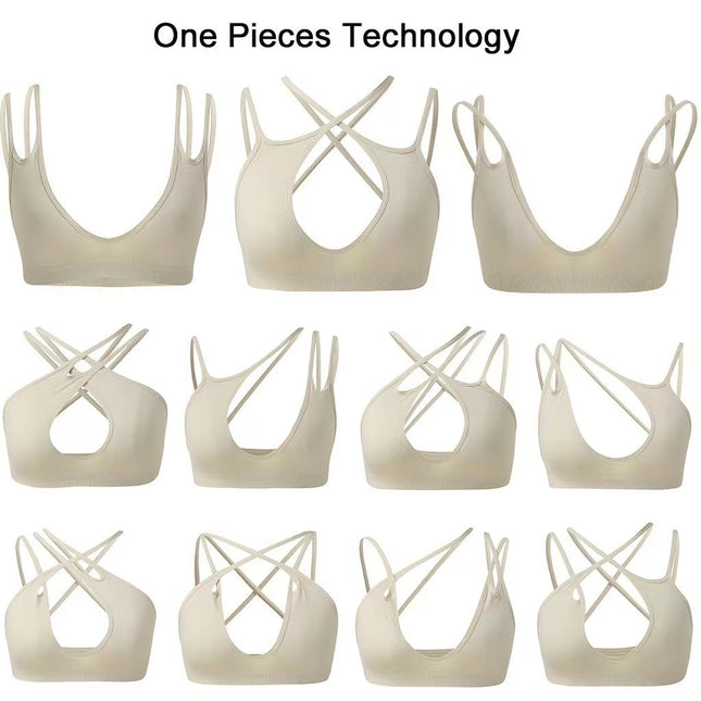 New sports underwear multiple wearing methods French seamless big backless underwear thin U-shaped beauty back bra