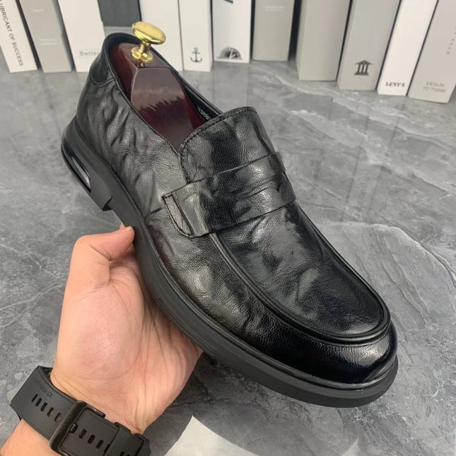 Doug Shoes Car Stitching Pedal Foot Set Business Casual Round Head Low Heeled Rubber Sweat Absorbing Breathable Cross-border Shallow Mouth