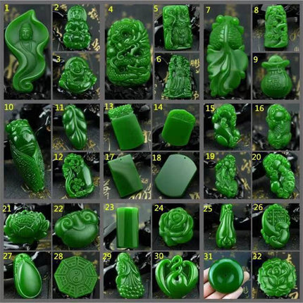 High-Quality Imitation Hetian Jade Jasper Spinach Green Outer Mongolia Material Pendant Jade Jewelry Pendant for Sales Opening Gift Live Broadcast Model