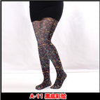 A-11 black background painting / Printed pantyhose free size