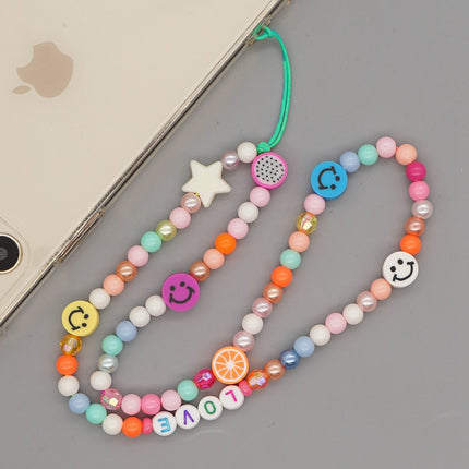 Factory direct supply handmade beaded mobile phone lanyard bluetooth speaker lanyard flashlight fan selfie stick U disk sling