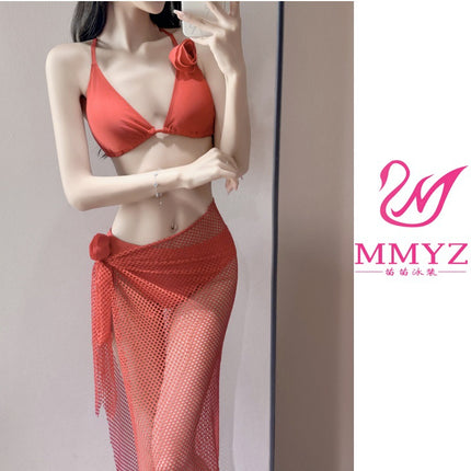 2026 New Bikini Hot Girl Bikini Set for Beach Vacation Photoshoot Hot Spring Three-Piece Strap Swimsuit for Women