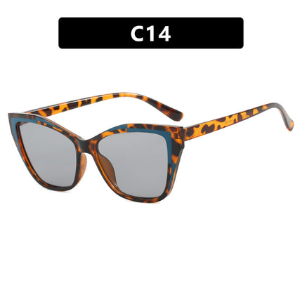 Color-Blocked Cat-Eye Flat Mirror Anti-Blue Light 2024 New Glasses Frame for Women, Versatile European and American Fashion Glasses Frame