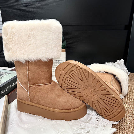 2025 New Style Foldable Two-Wear Design Snow Boots for Women, Non-Slip Plus Velvet Cotton Shoes, Over-The-Knee Boots