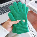 Cute bear embroidery green