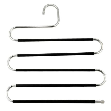 Factory wholesale stainless steel S-shaped pants rack non-slip pants hanging five-layer pants rack multi-function magic pants rack multi-layer clothes rack