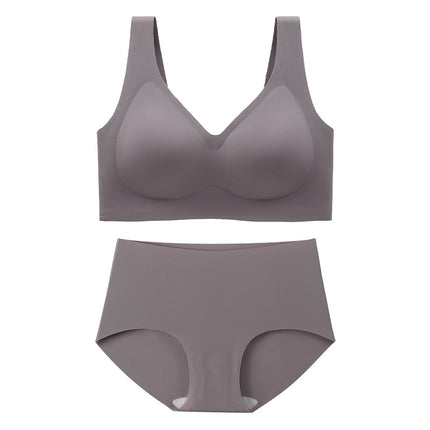 Cross-border chubby girl Traceless plus size Underwear Women's Large Chest Showcase Small Anti-sagging Comfortable Non-rims Thin Large Chest Bra