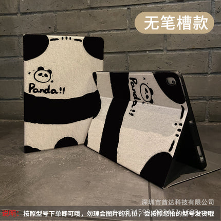 Book Silk Pattern Ipad11 Protective Case Pro10/9 Panda All-Inclusive Air5/4 Tablet Protective Case with Pen Slot