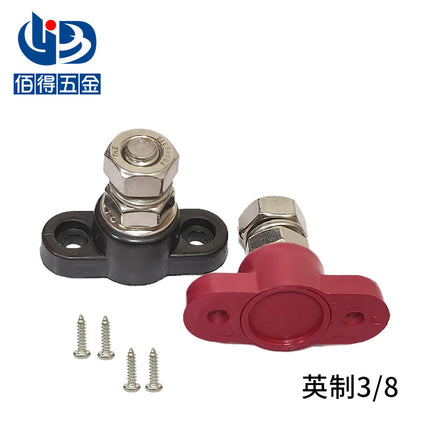 Inch single connection stud red and black pair of car saloon yacht battery modified connection post 3/8 5/16 1/4