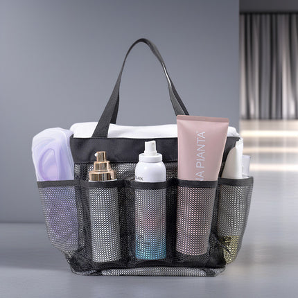 Summer mesh beach bag multifunctional makeup wash bag portable multi-pocket swimming bath bag factory direct sale