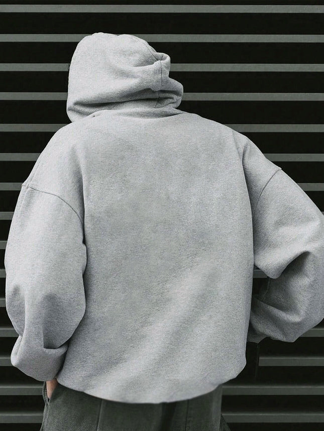 Men's casual mouth print hoodie