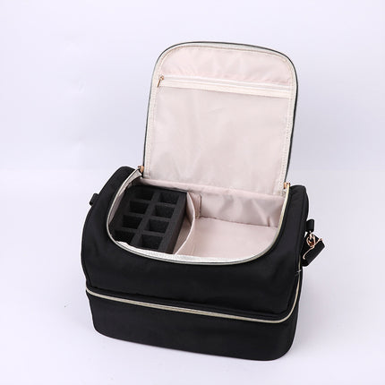 Cross-Border Amazon Cosmetic Bag Portable Storage Bag Double-Layer Lipstick Storage Bag Nail Polish Tool Storage Handbag