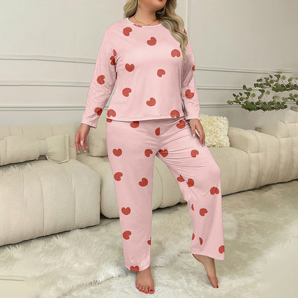 Cross-border Foreign Trade Autumn Milk Silk Pajamas Women's Home Clothes Plus Fatty Casual Long-sleeved Trousers suit Can Wear