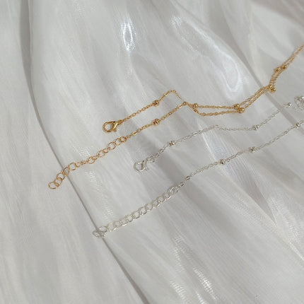 Europe and the United States cross-border hot-selling simple retro fashion women's short tassel clavicle chain gold-plated copper bead chain Y-shaped necklace